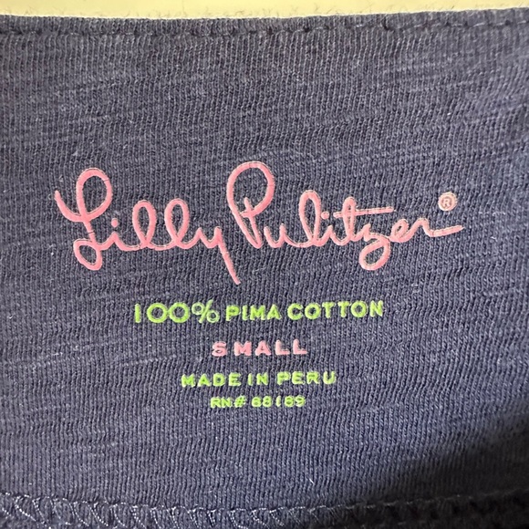 Lilly Pulitzer Navy Blue Shirt Dress Size Small Pima Cotton Lightweight Comfy - Picture 3 of 7